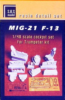 Sbs Model 48055 MiG-21F-13 - cockpit set (TRUMP) 1/48