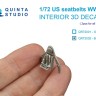 Quinta studio QR72002 Комплект ремней для самолета ВВС США, бело-бежевый, ВМВ (2 шт) 1/72