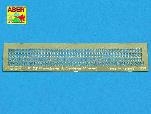 Aber R-03 Letters & Numbers (1 mm high)