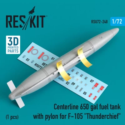 Reskit U72248 Centerline 650 gal fuel tank w/ pylons F-105 1/72