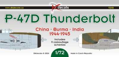 Dk Decals 72151 P-47D Thunderbolt CBI 1944-45 (9x camo) 1/72