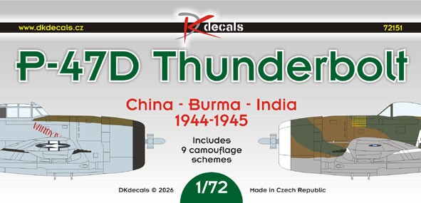 Dk Decals 72151 P-47D Thunderbolt CBI 1944-45 (9x camo) 1/72