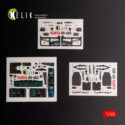 Reskit K48114 UH-60A Black Hawk - type 2 interior 3D (ICM) 1/48