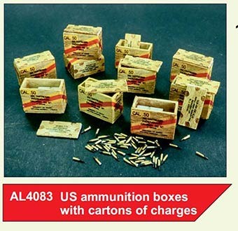 Plus model AL4083 1/48 US ammunition boxes w/ cartons of charges