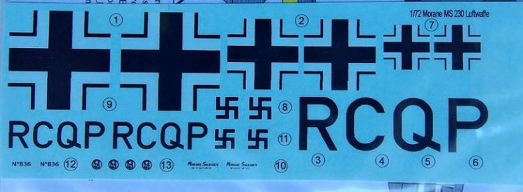 LF Model C72195 Decals MS 230 in Luftwaffe (SMER) Part I. 1/72