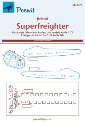 Peewit M72373 Canopy mask Bristol Superfreighter (AIRFIX) 1/72