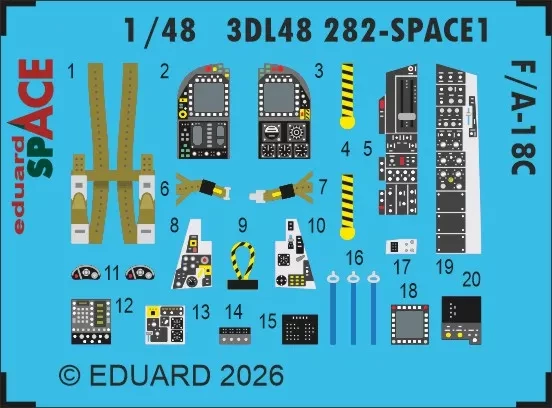 Eduard 3DL48282 F/A-18C SPACE (EDU/KIN) 1/48