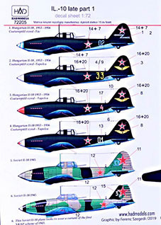 HAD 72205 Decal IL-10 late (7x camo) Part 1 1/72