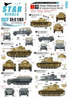 Star Decals 35-C1183 Fall Blau and Stalingrad # 1. Pz-Abteilung 60 / 60. Infanterie Division 1942-43. Pz.Kpfw.II Ausf.F, Pz.Kpfw.III Ausf.J, Pz.IV Ausf.E, Mercedes MB 170 VK, Kubelwagen, Sd.Kfz.251/8 Ausf.C 1/35