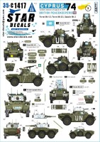 Star Decals 35-C1417 Cyprus 1974 # 2. British Peacekeepers. Ferret Mk.1/2, Ferret Mk.2/3, Saladin Mk.2. Turkish invasion in summer 1974 1/35