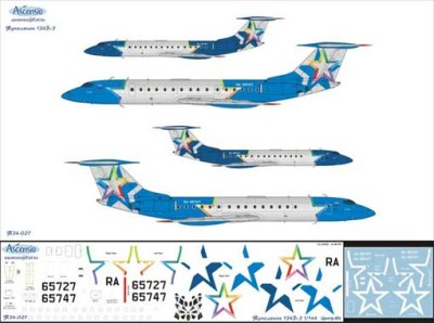 Ascensio Т34-027 Tu-134B-3 Центр-Юг 1/144