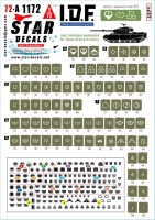 Star Decals 72-A1172 IDF Generic Markings # 1. Israeli brigade/unit insignia markings for tanks and AFVs 1/72
