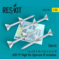 Reskit RS32-0322 AIM-7F High Vis Sparrow III missiles (4 pcs.) 1/32