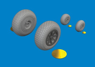 Eduard 6481135 BRASSIN P-40N wheels cross tread (EDU) 1/48