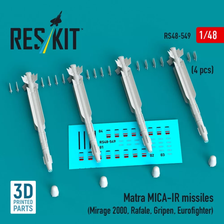 Reskit 48549 Matra MICA-IR missiles (4 pcs.) 1/48