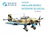 Quinta studio QD48208 Ju 87B-1/B-2/R-2 (Airfix) 3D Декаль интерьера кабины 1/48