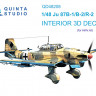 Quinta studio QD48208 Ju 87B-1/B-2/R-2 (Airfix) 3D Декаль интерьера кабины 1/48
