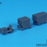 Black Dog A20002 Airport tow truck + containers (3D-Printed) 1/200