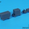Black Dog A20002 Airport tow truck + containers (3D-Printed) 1/200