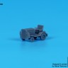 Black Dog A20002 Airport tow truck + containers (3D-Printed) 1/200