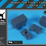 Black Dog A20002 Airport tow truck + containers (3D-Printed) 1/200