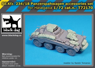 Black Dog T72170 Sd.Kfz.234/18 accessories set	(designed to be used with Hasegawa kits) 1/72