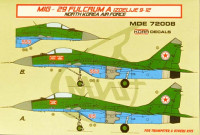 Kora Model MDE72008 MiG-29 Fulcrum 9-12 North Korea AF декали декали 1/72