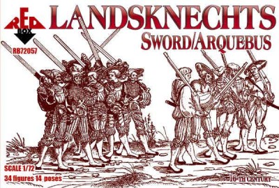 Red Box 72057 Landsknechts (Sword/Arquebus), 16th century. 1/72