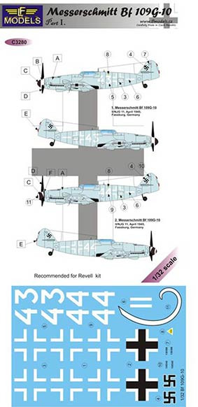 Lf Model C3280 Decals Messerschmitt Bf 109G-10 - Part 1 1/32