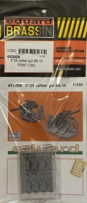 Eduard 653008 BRASSIN 5&quot;/25 caliber gun Mk.10 PRINT 1/350