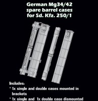 SBS Model 3D028 German MG34/42 spare barrel cases SdKfz.250/1 1/35