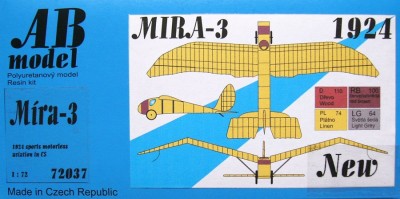 AB MODEL ABMOD72037 1/72 Mira 3 (1924 sports motorless aviat. in CS)