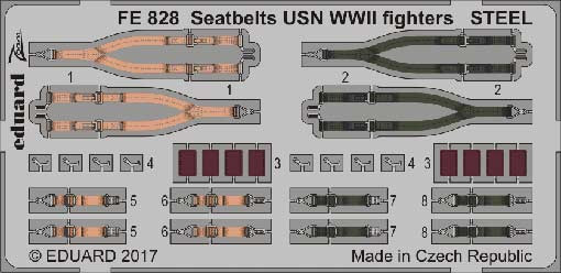 Eduard FE828 Seatbelts USN WWII fighters STEEL 1/48