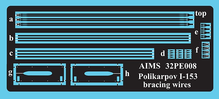 Aims AIMS32PE08 Polikarpov I-153 strut bracing wires (designed to be used with ICM UA GB kits) 1/32