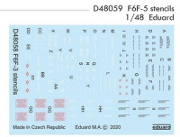 Eduard D48059 Decals 1/48 F6F-5 stencils (EDU)