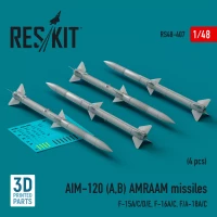 Reskit 48407 AIM-120 (A,B) AMRAAM missiles (4 pcs.) 1/48