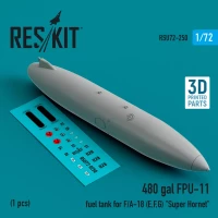 Reskit U72250 480 gallon FPU-11 fuel tank F/A-18 (E,F,G) 1/72