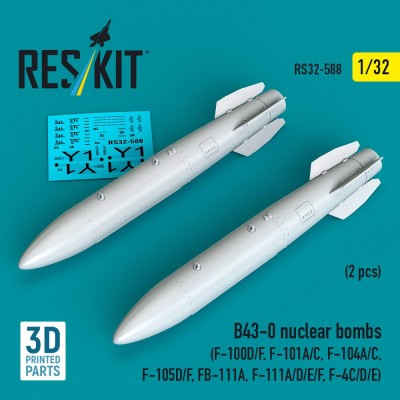 Reskit 32588 B43-0 nuclear bombs (2 pcs.) 1/32