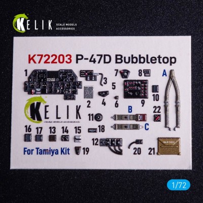 Reskit K72203 P-47D Bubbletop - interior 3D (TAM) 1/72