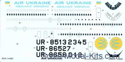 BOA Decals 14482 Ilyushin IL-62M Air Ukraine 1/144