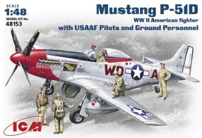 ICM 48153 Р-51 Д с пилотами и техниками ВВС США 1/48