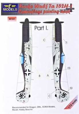 Lf Model M7257 Mask Focke Wulf ta 152H-1 Camouflage part 1 1/72