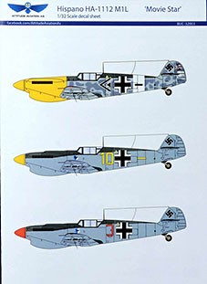 Attitude Aviation As BUC-32003 1/32 Decal &amp; resin Hispano HA-1112 M1L Movie Star