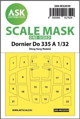 Art Scale 200-M32039 Dornier Do-335A canopy frame paint masks (outside only) 1/32