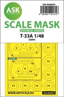 Art Scale 200-M48042 Lockheed T-33A wheels and canopy frame paint masks (inside and outside) 1/48