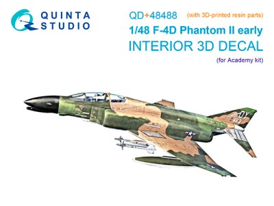 Quinta studio QD+48488 F-4D early Phantom II (Academy) 3D Декаль интерьера 1/48