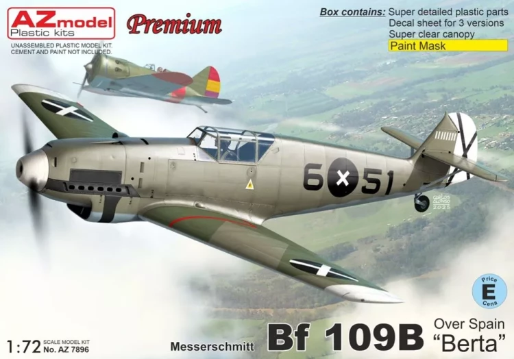 Az Model 78096 Bf 109B 'Berta' over Spain (3x camo) 1/72