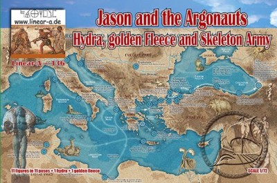 Linear-A LA136 Jason And The Argonauts With Hydra, Golden Fleece, Skeleton Army, (From The Movie 1963) Set 2 (Big Set) Limited (3D-Printed) 1/72