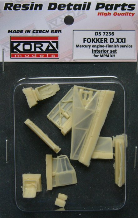 Kora Model DS7236 Fokker D.XXI - Interior Set Mercury eng (MPM) 1/72
