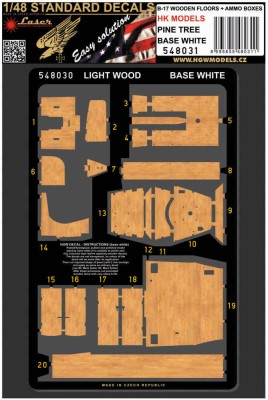 HGW 548031 B-17 Wooden Floors&amp;Ammo Boxes Pine T.,B.White 1/48